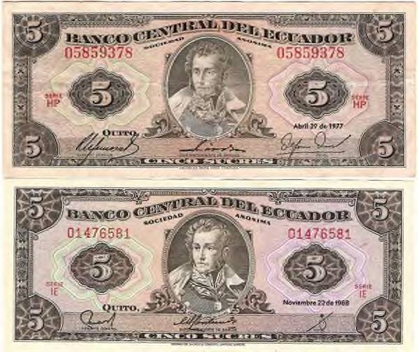 A-Pair-Of-Ecuador-5-Sucres-Notes